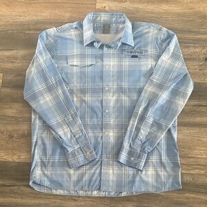 Vineyard Vines Men's Pale Blue Plaid Harbor Shirt